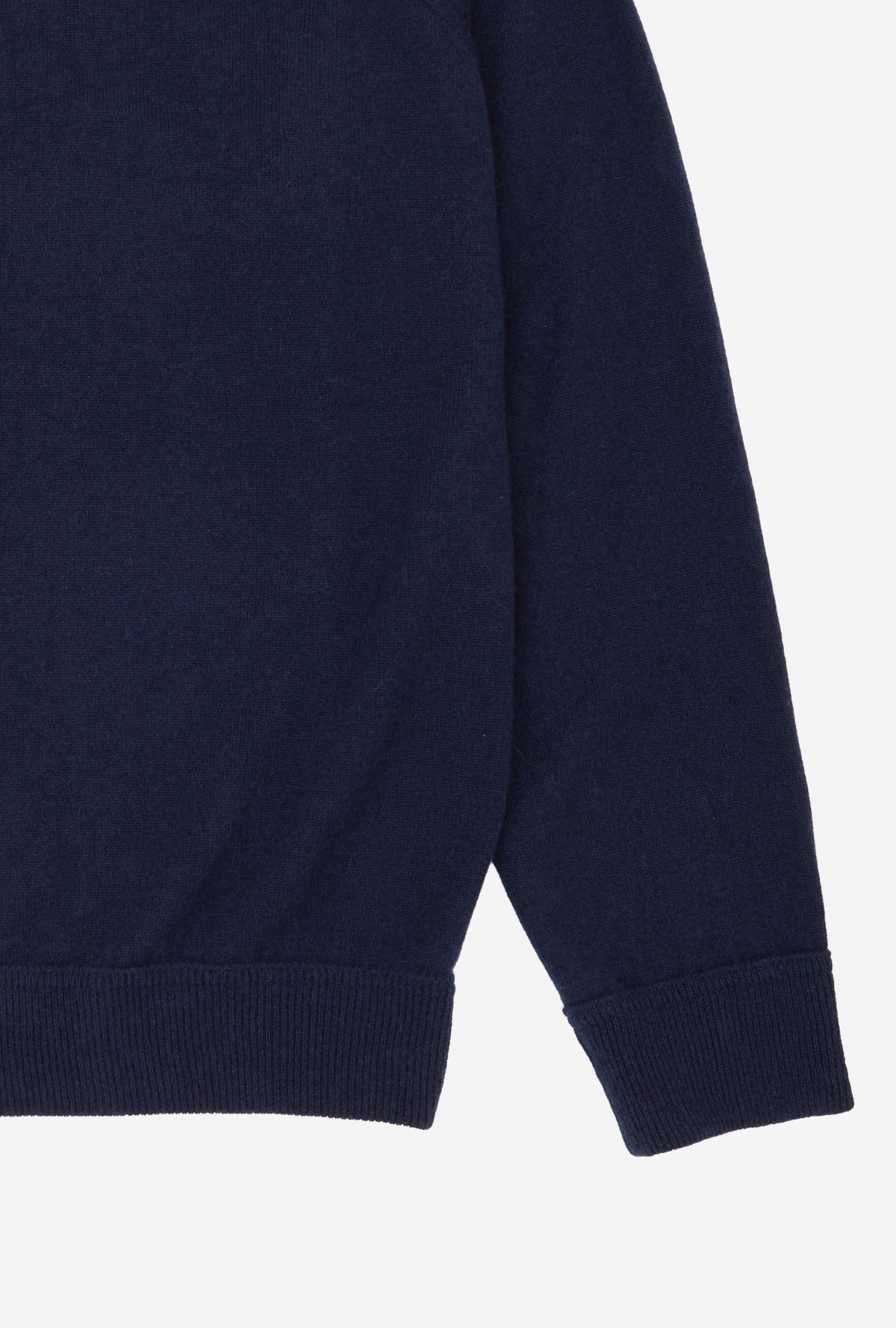 Raglan Sleeve Polo Wool-Cashmere Navy