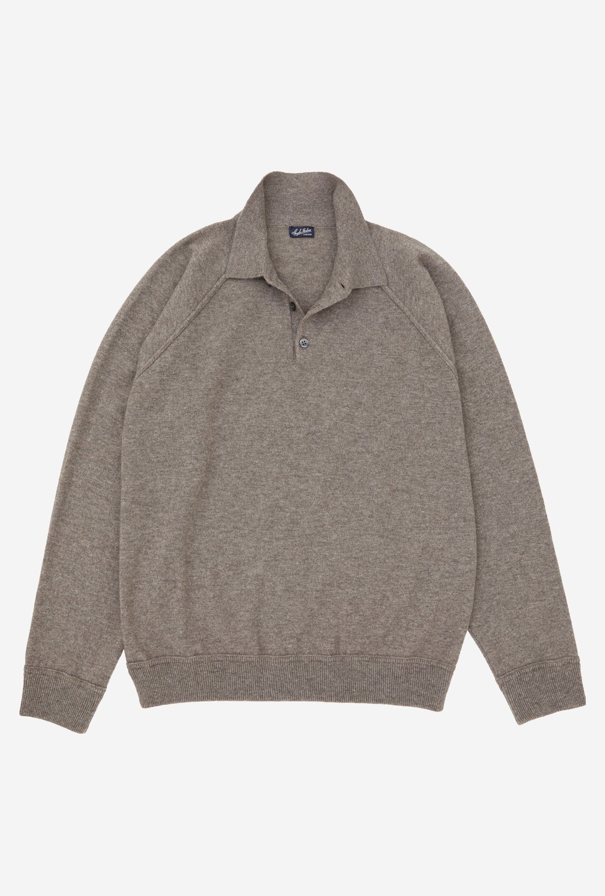 Raglan Sleeve Polo Wool-Cashmere Biscuit