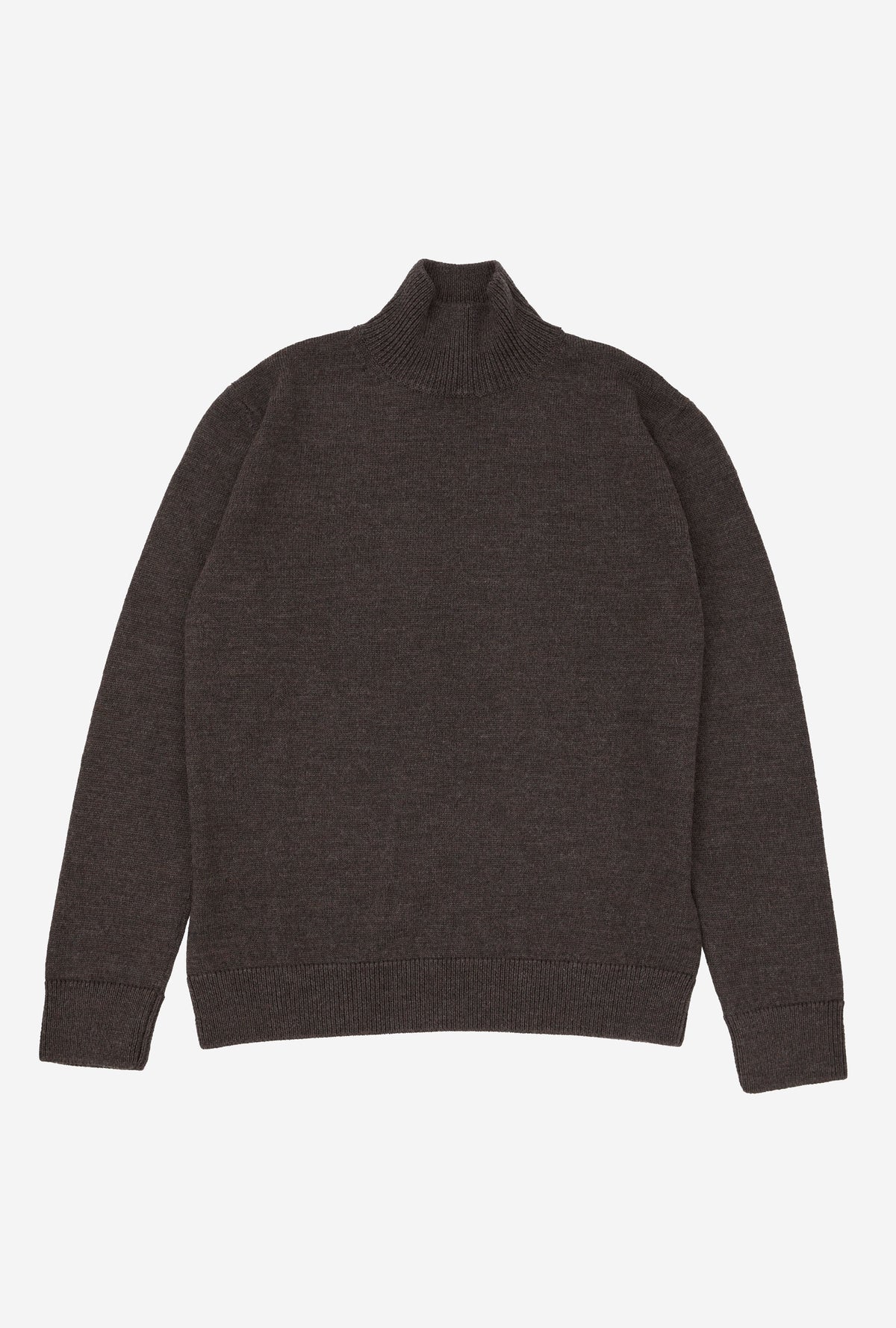 Mockneck Lambswool Brown Melange