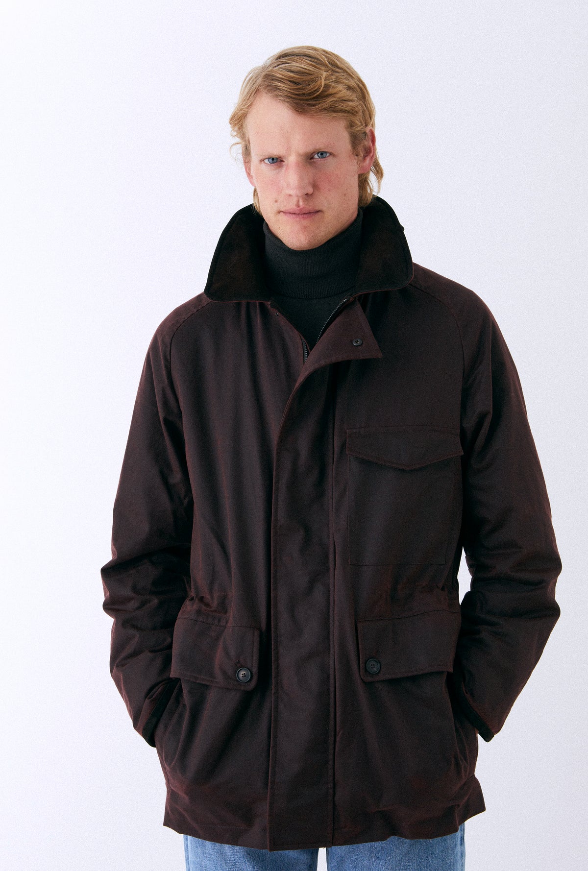 Country Coat Waxed Cotton Burgundy
