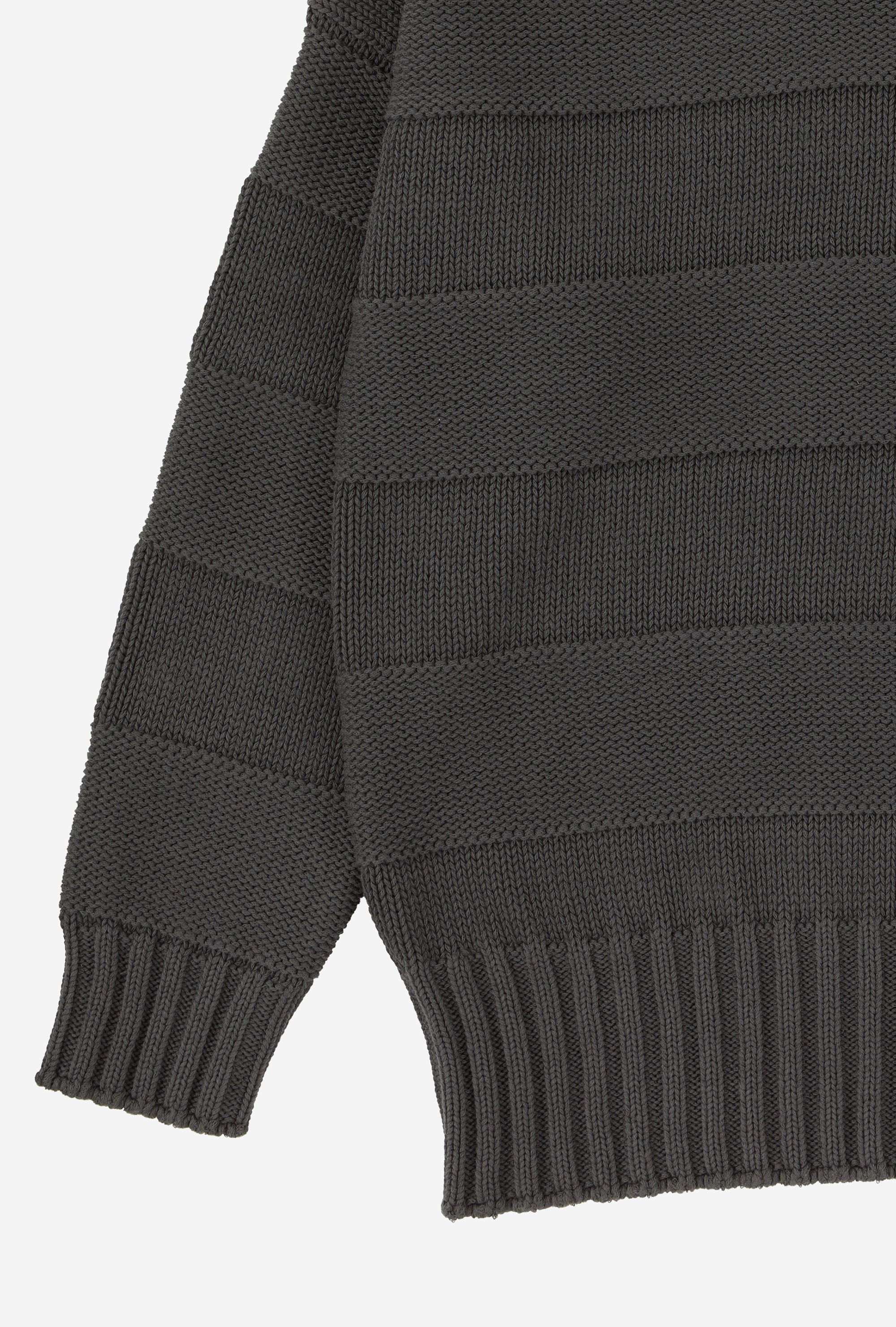 Mockneck Cotton Steel Stripe
