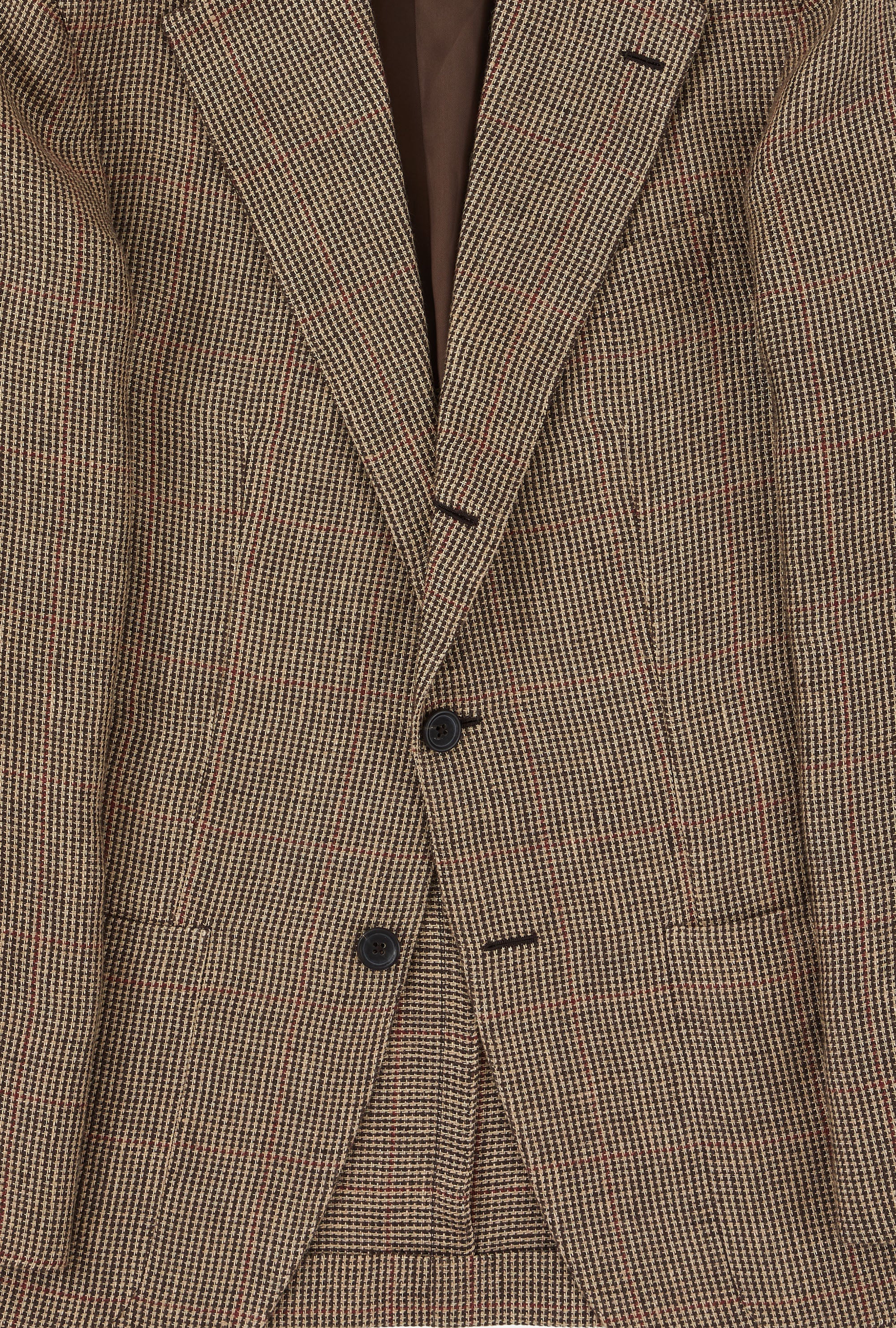 Sport Jacket Linen Sand Tickweave Blood Overcheck
