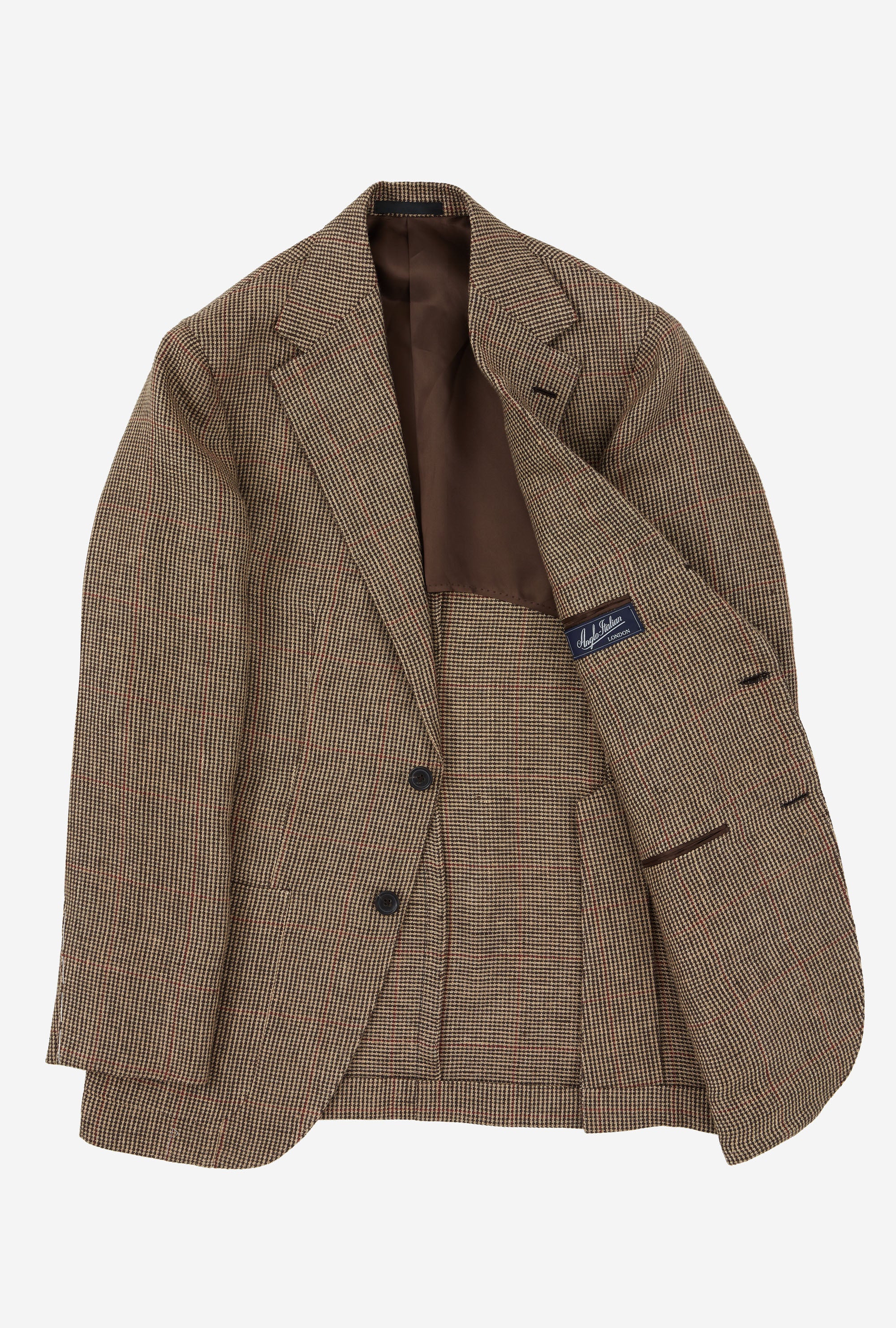 Sport Jacket Linen Sand Tickweave Blood Overcheck