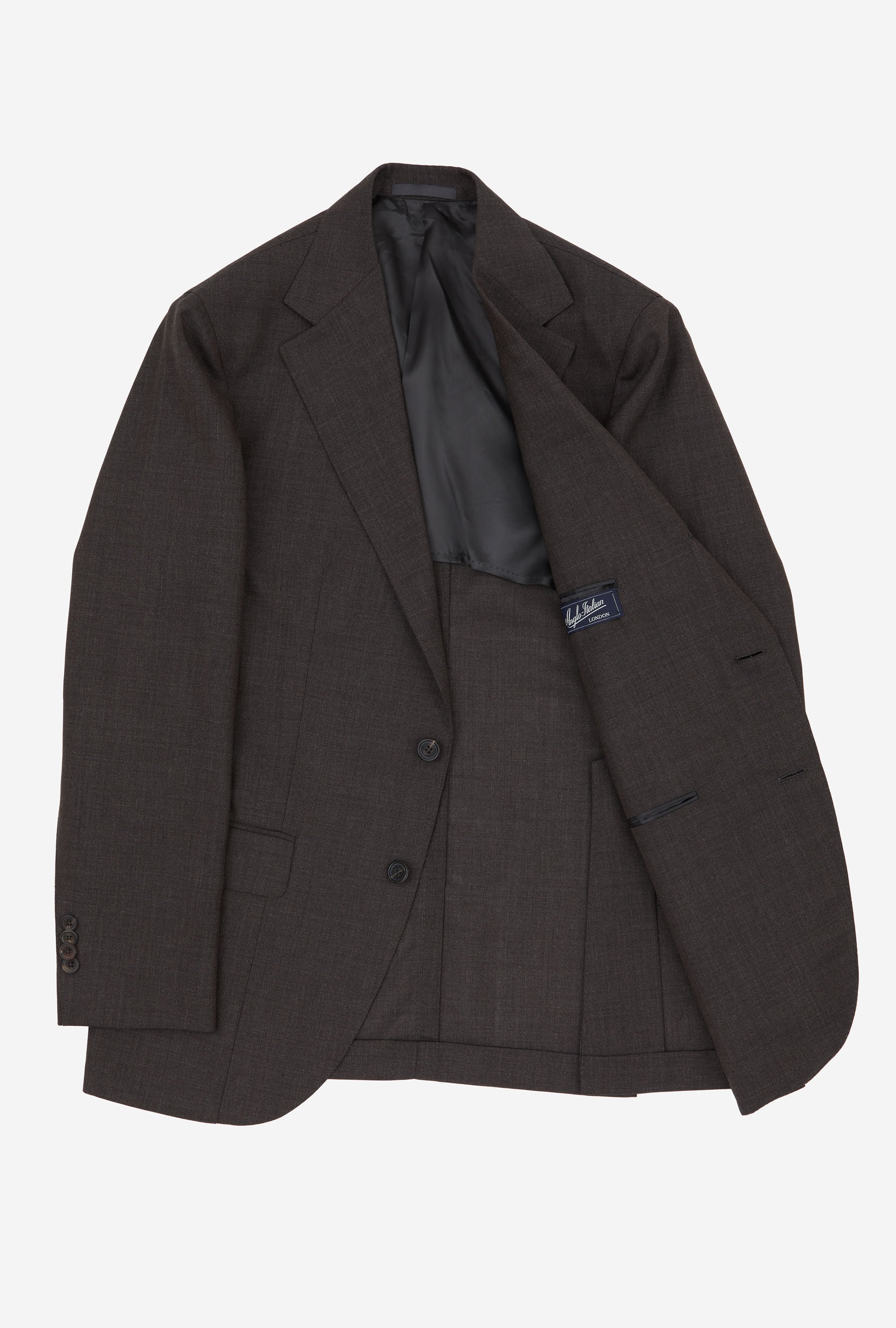 Suit Single Breasted Brown Twisted Wool-Mohair