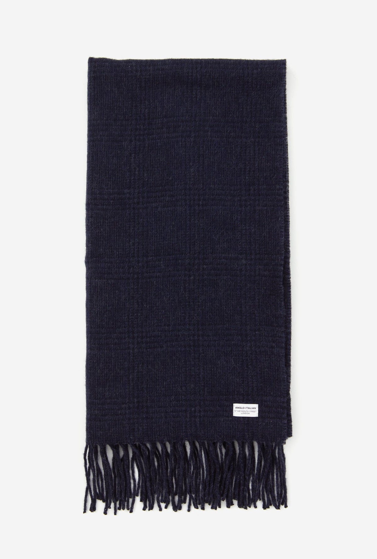 Wool Scarf Navy Glen Plaid