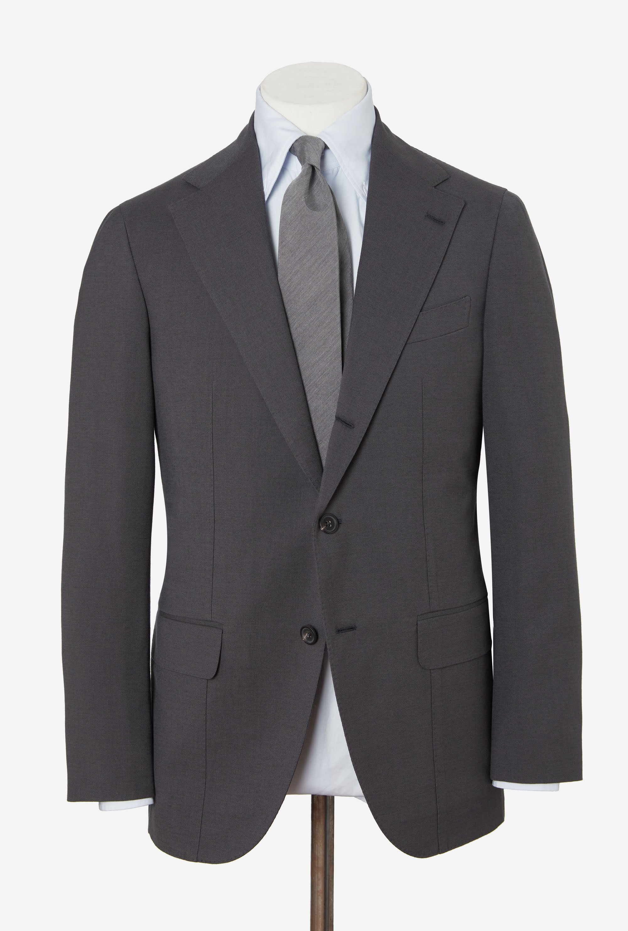 Suit Single Breasted Wool Cotton Grey