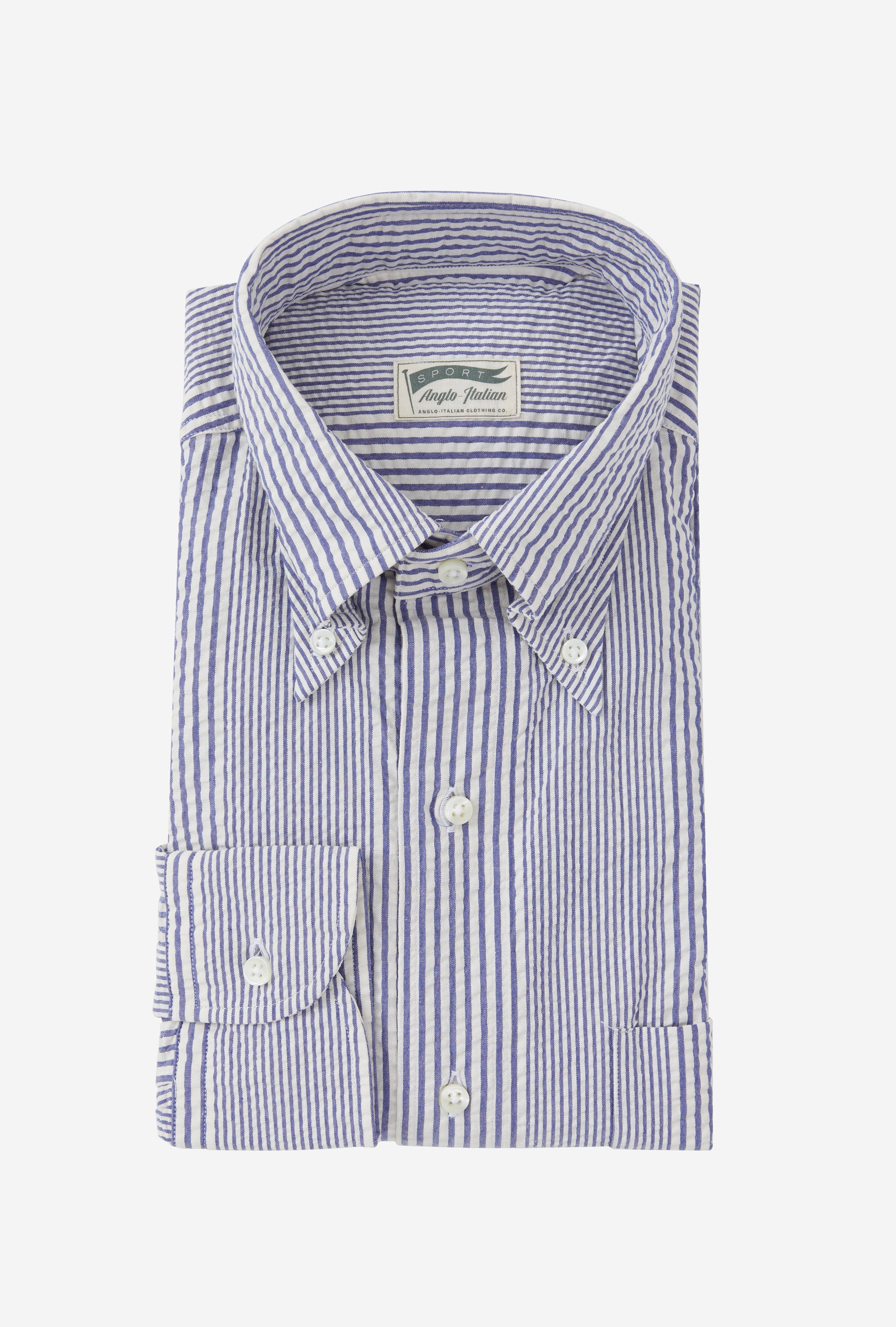 Grande Shirt Seersucker Royal Blue Stripe