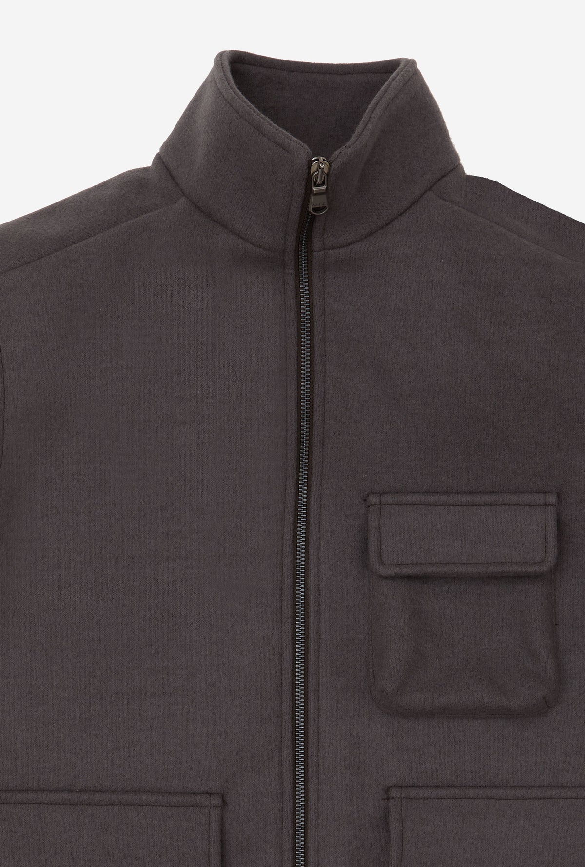 Gilet Wool Jersey Nickel