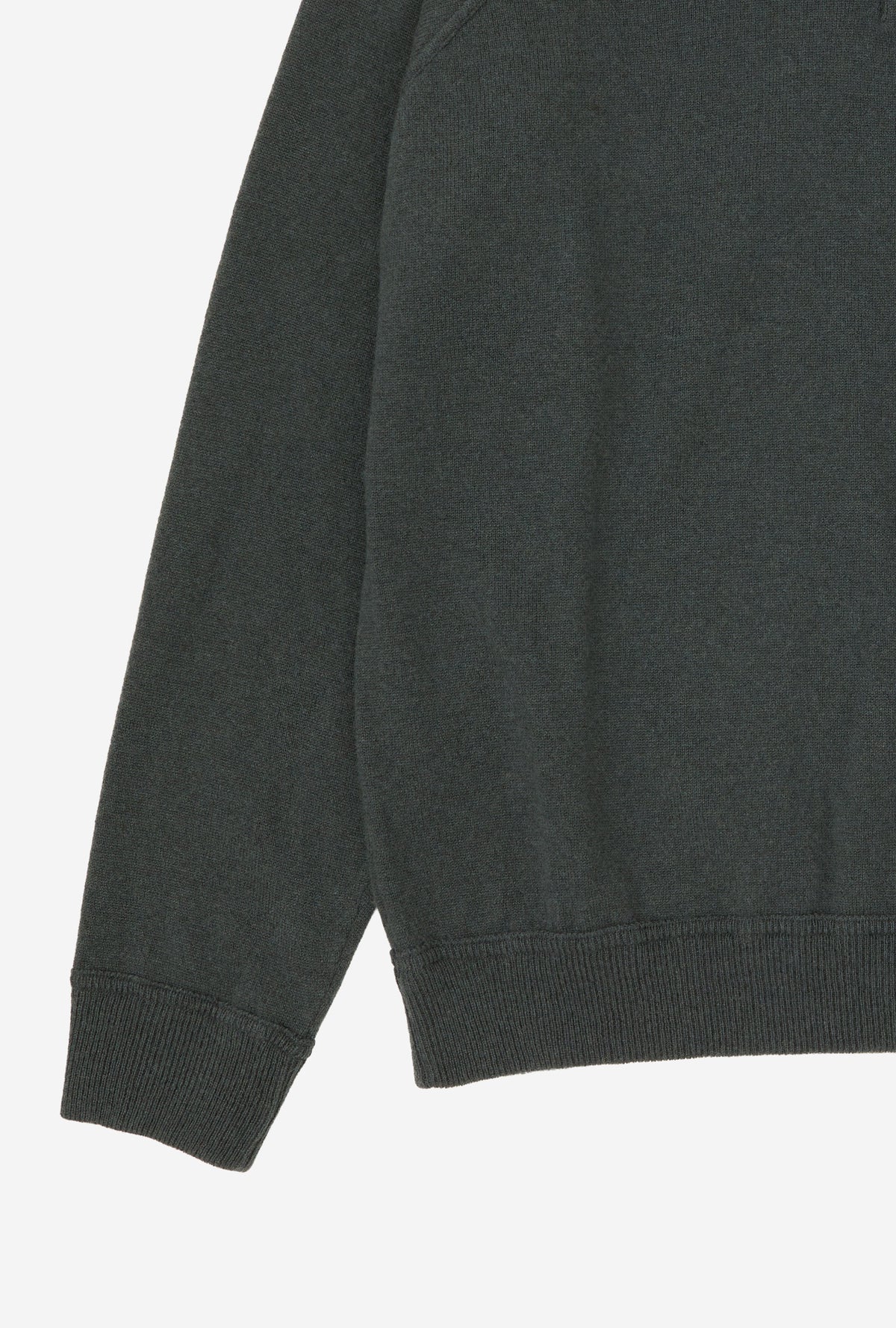 Raglan Sleeve Polo Wool-Cashmere Moss