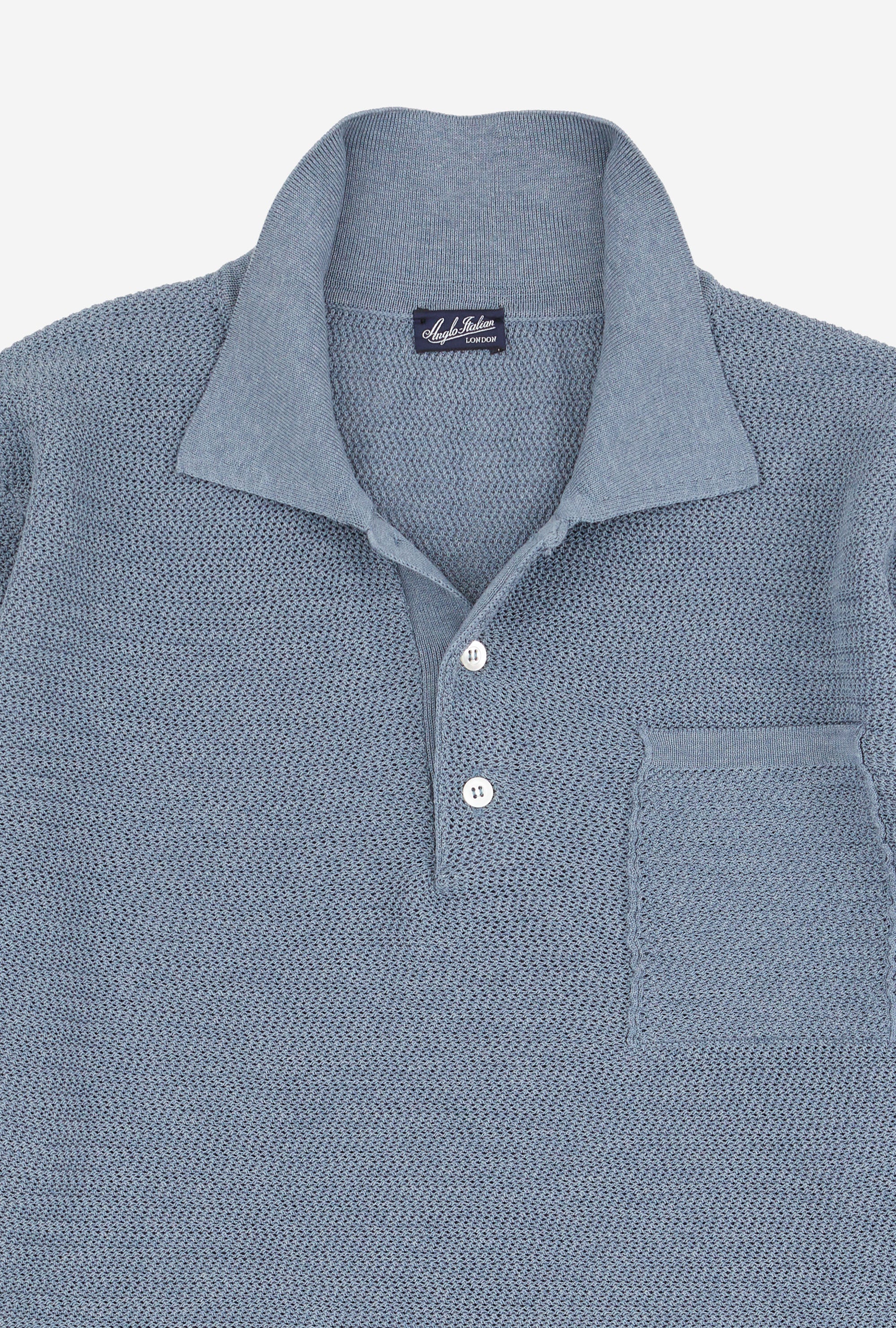 Zig Zag Polo Cotton Slate
