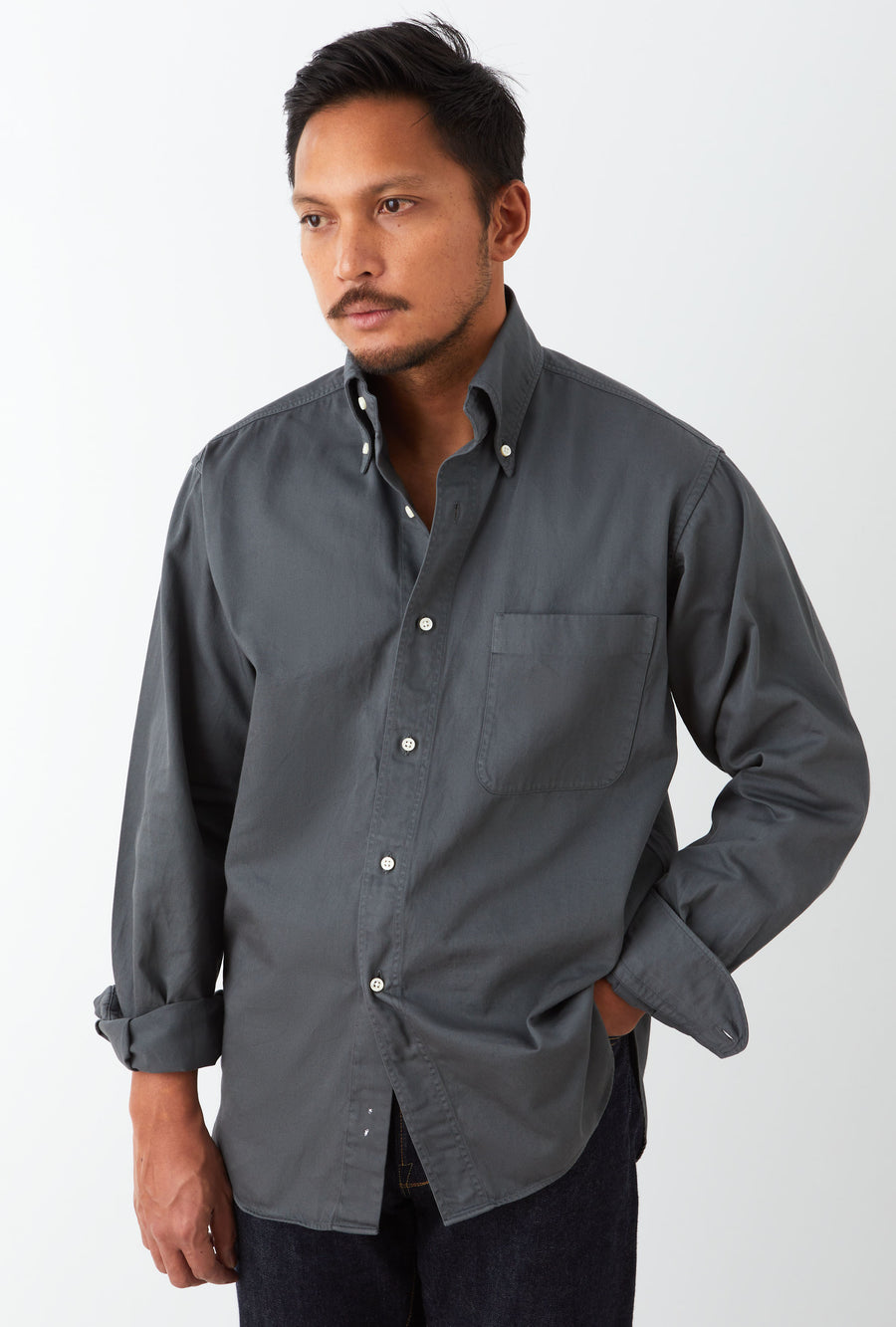 Grande Sport Shirt Garment Dye Steel