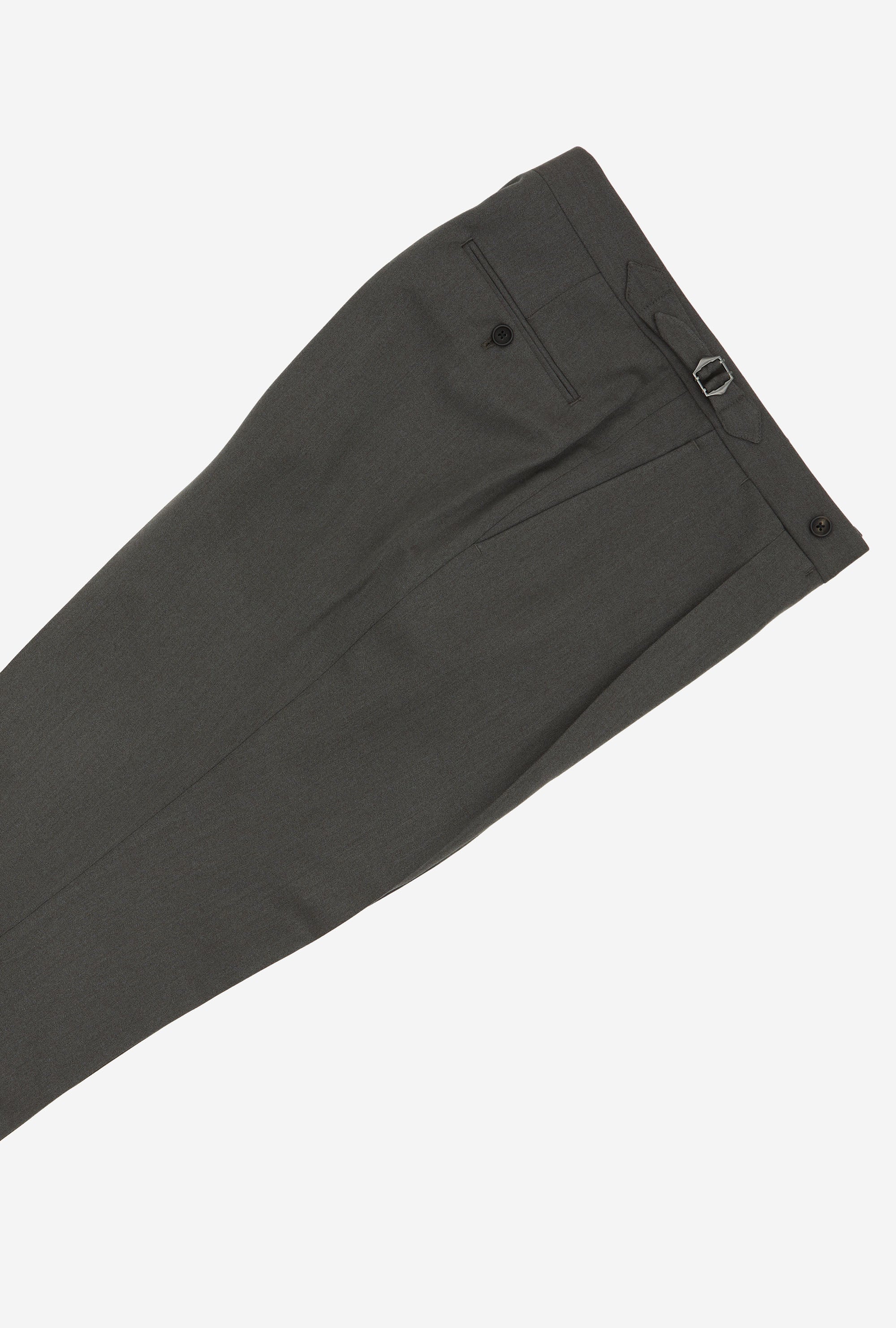 Suit Double Breasted Olive Wool Gabardine