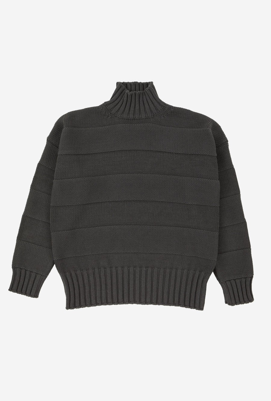 Mockneck Cotton Steel Stripe