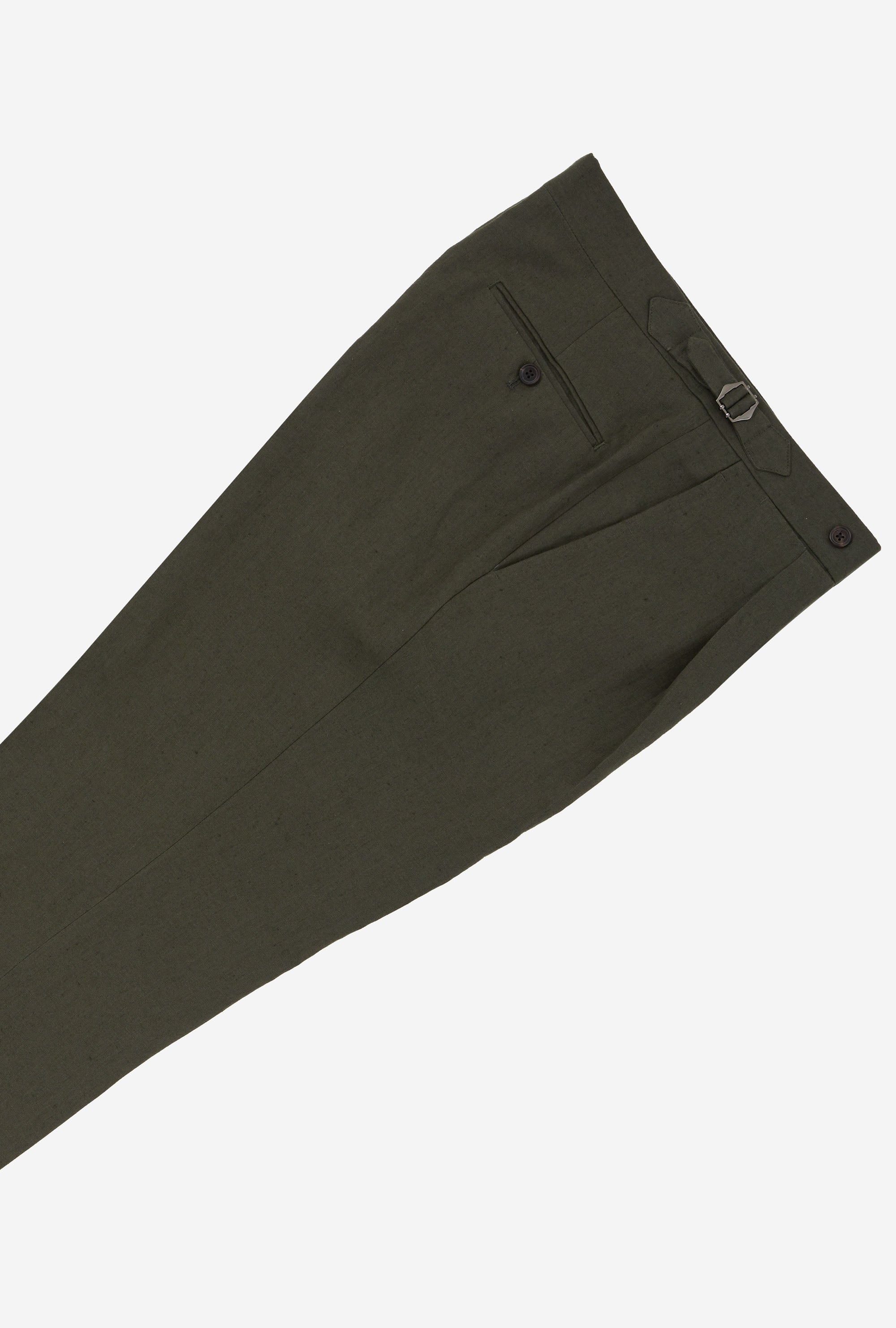 Tailored Trouser Washed Linen Forest