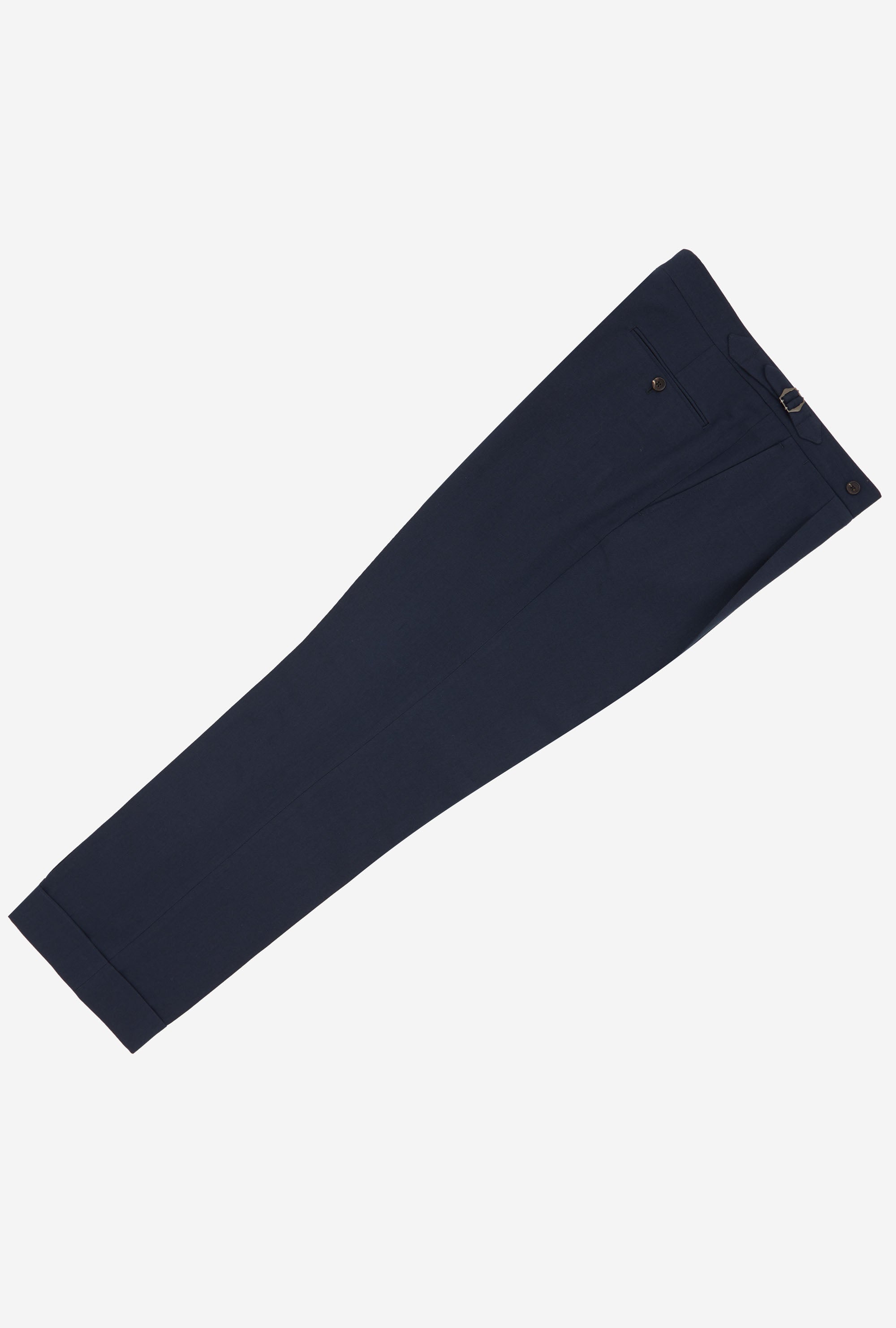 Suit Single Breasted Wool Cotton Navy