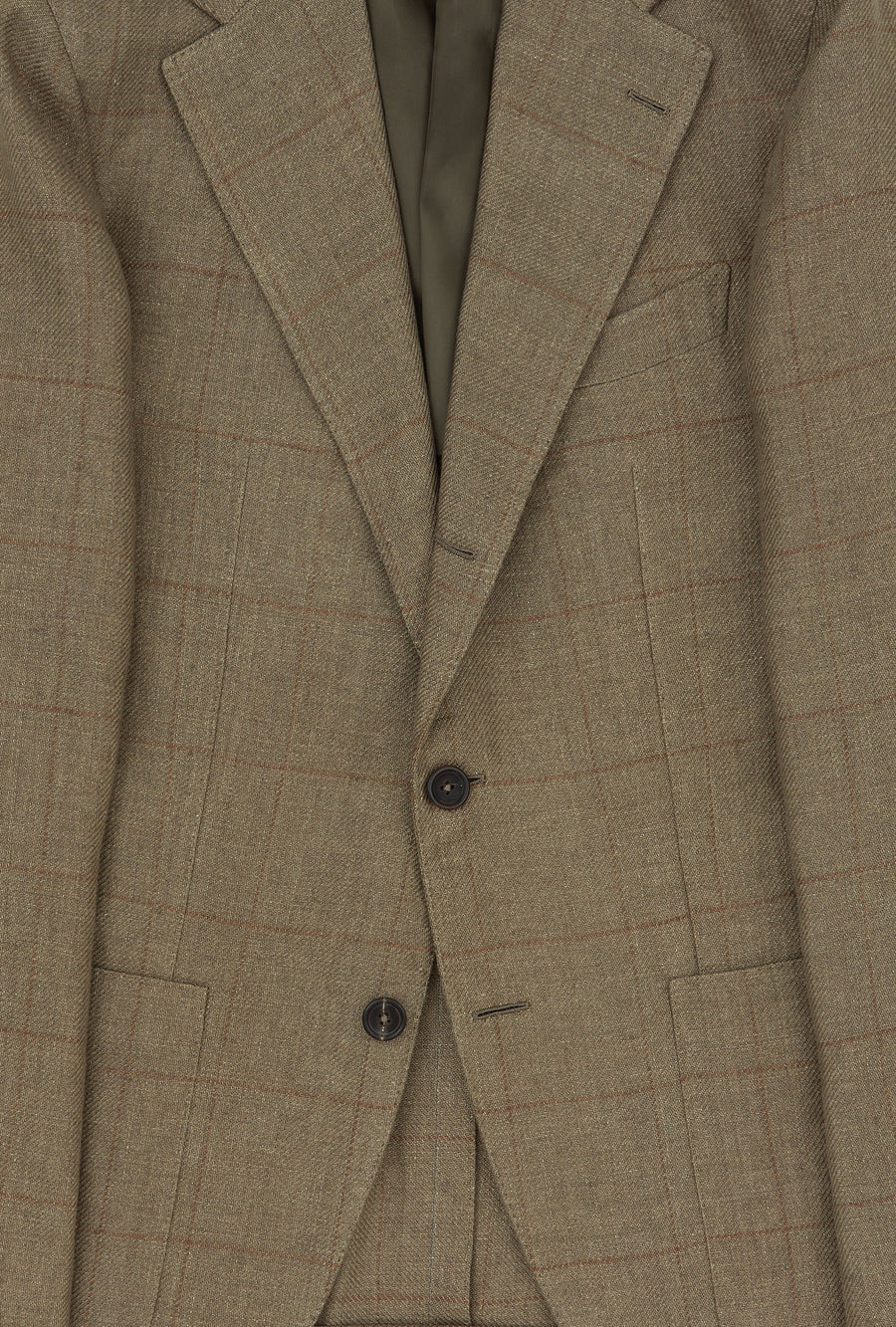 Sport Jacket Linen Sand Twill Bronze Windowpane
