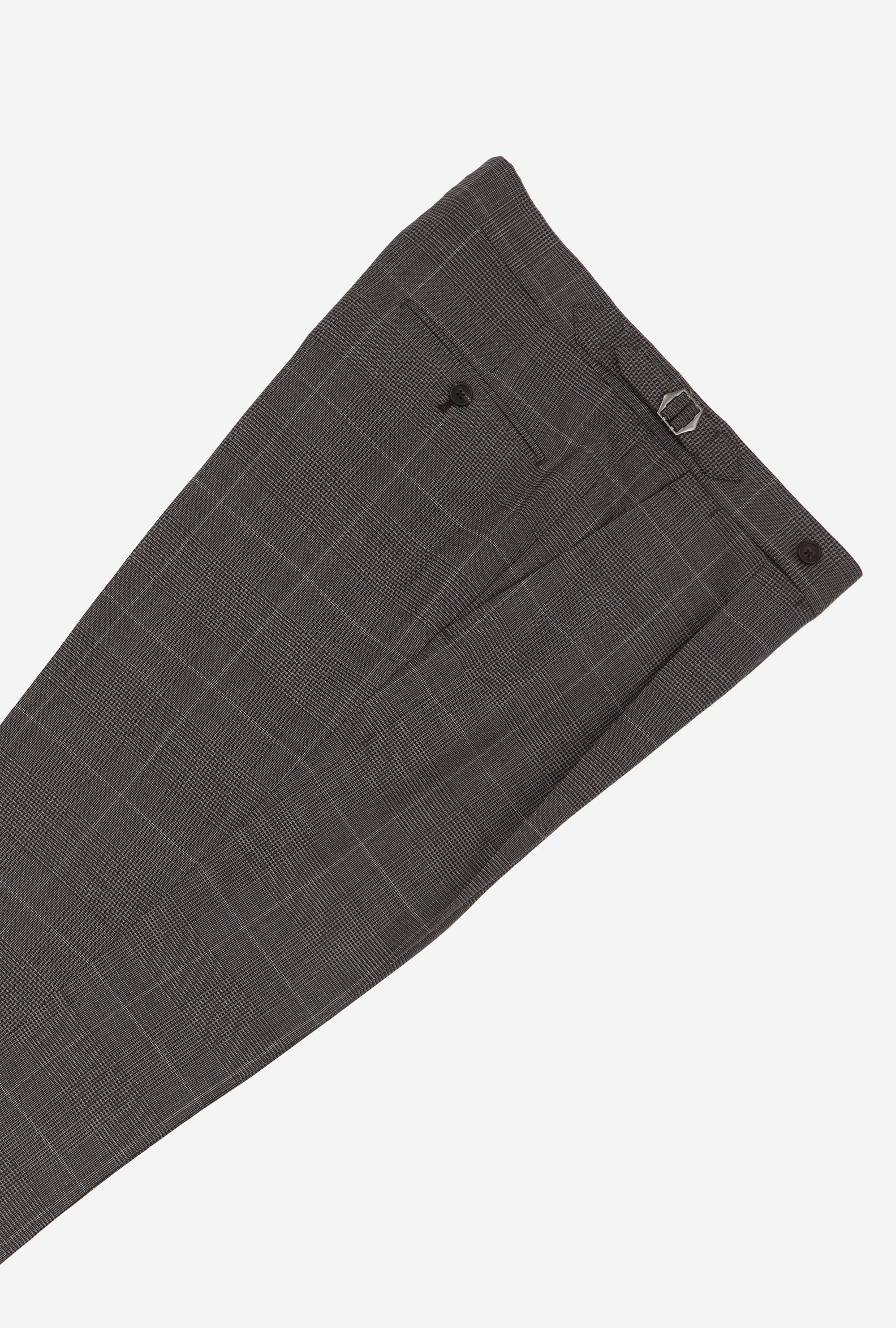 Suit Single Breasted Dark Taupe Glen Plaid Stone Overcheck