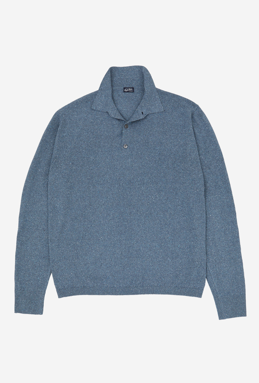 Knitted Polo Silk Airforce Blue Melange