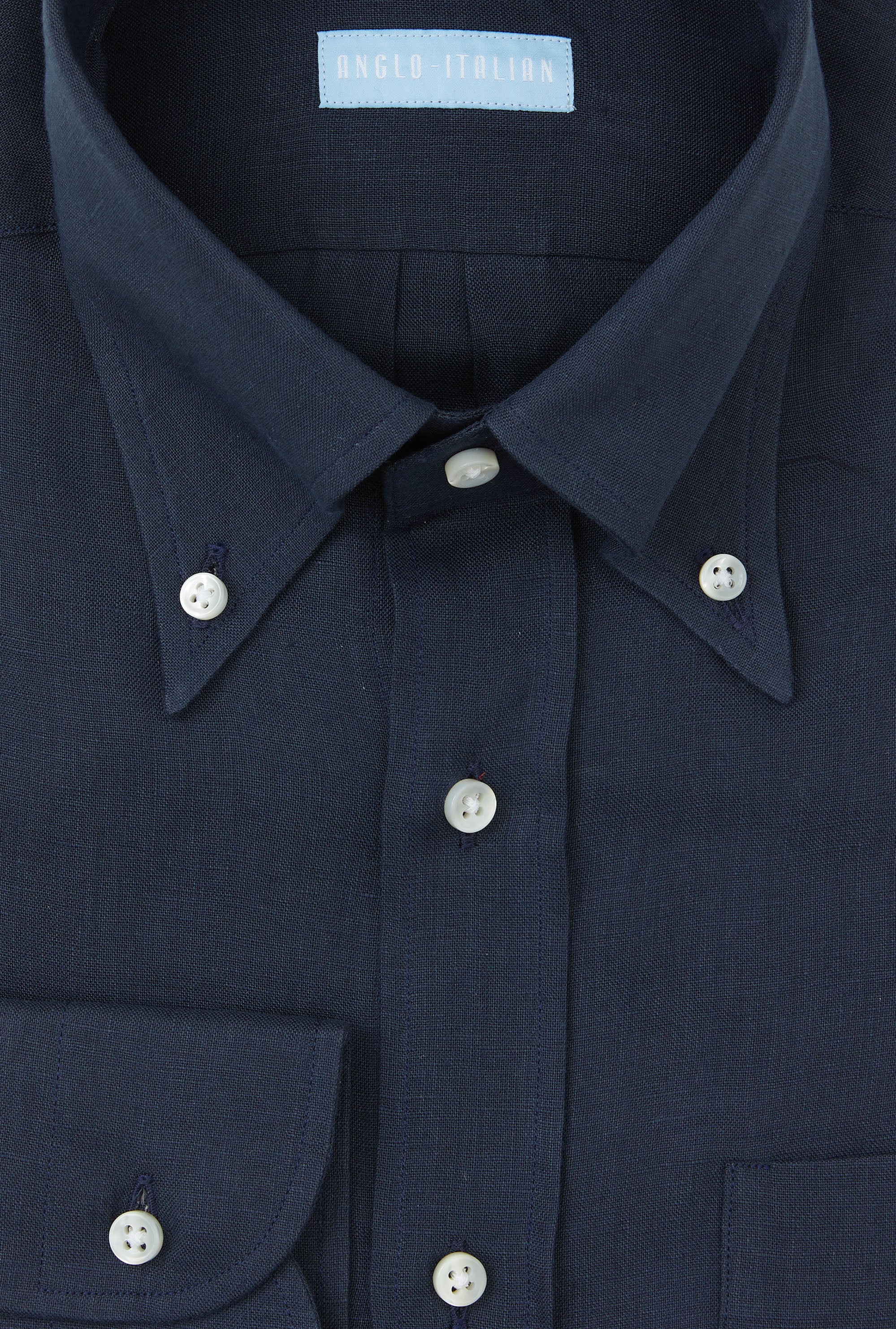 Button Down Linen Shirt Navy