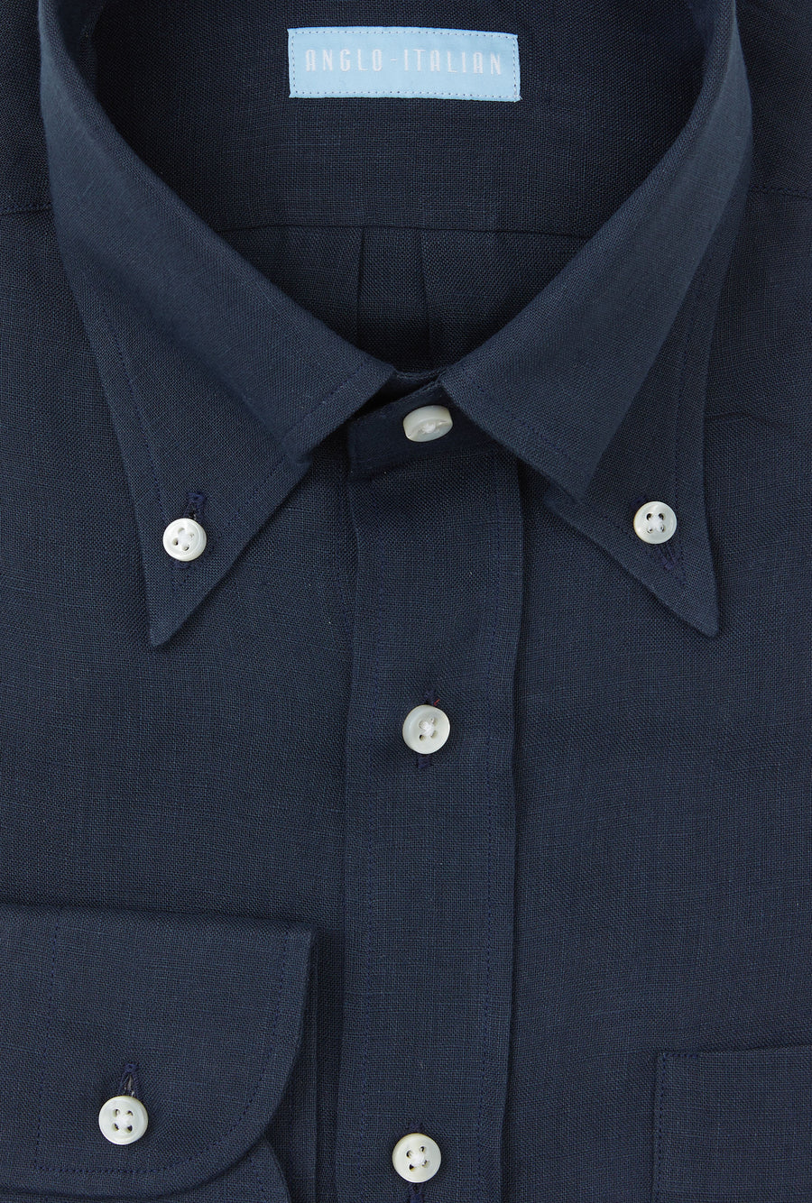 Button Down Linen Shirt Navy