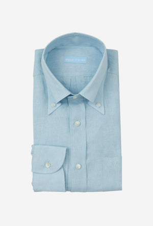 Button Down Linen Shirt Teal