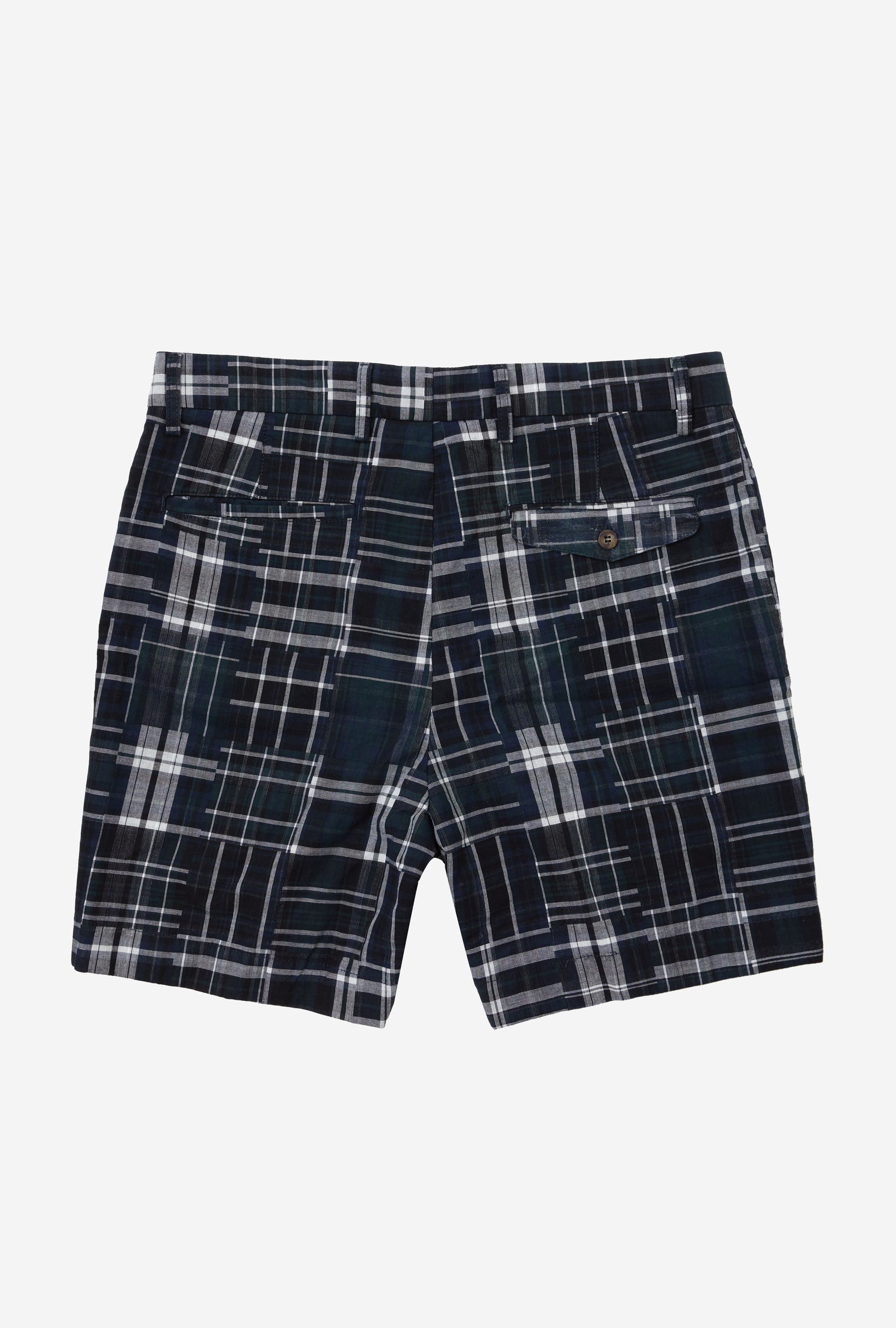 Madras Shorts Patchwork Navy