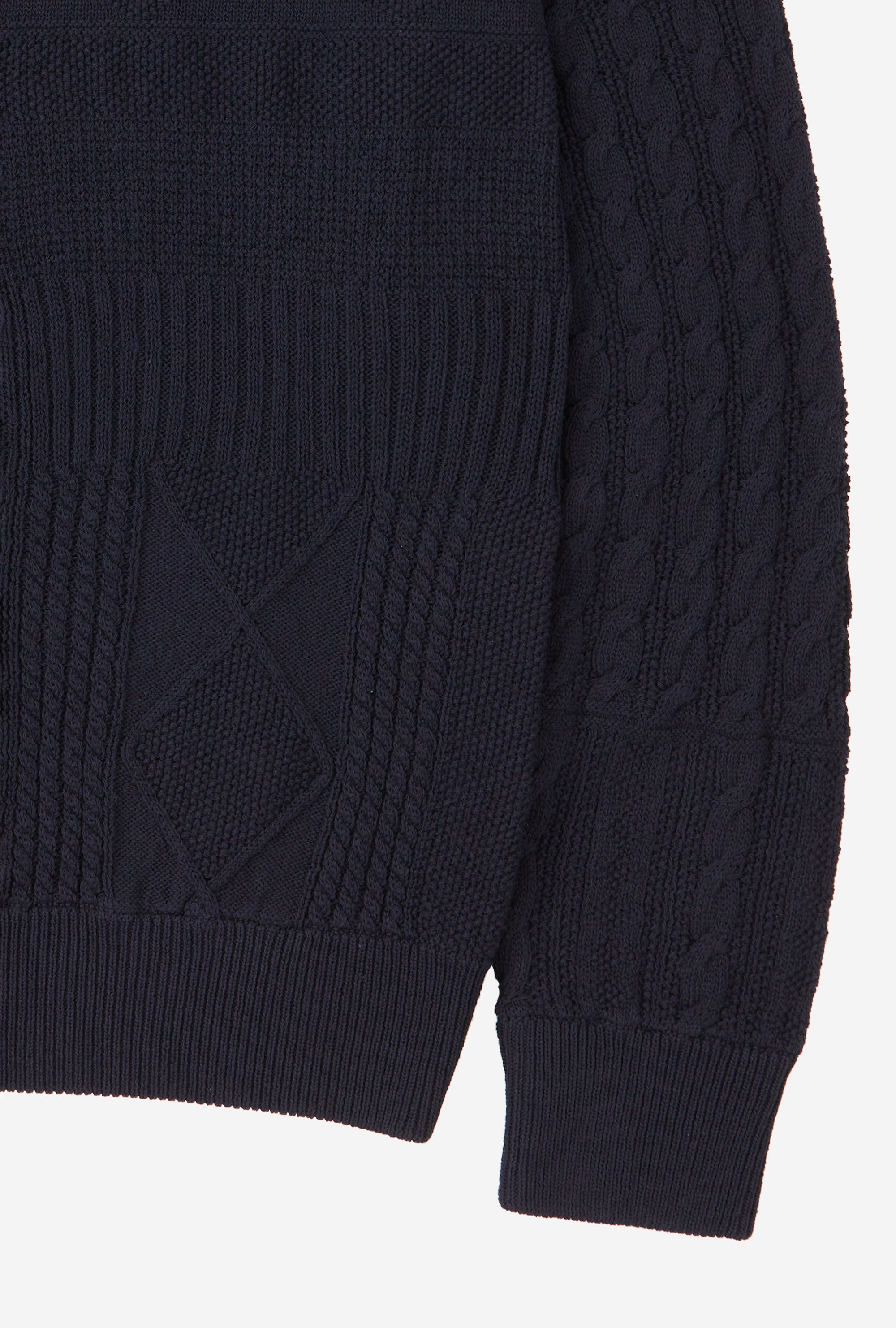 Crewneck Cotton Navy Patchwork