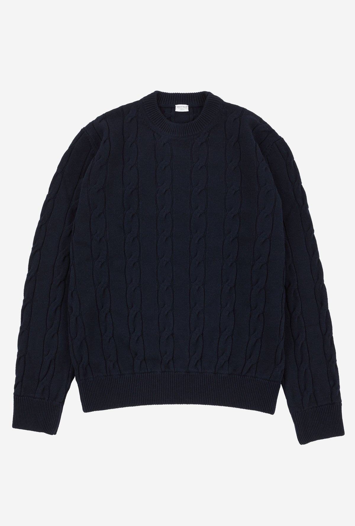 Cableknit Wool-Cashmere Navy