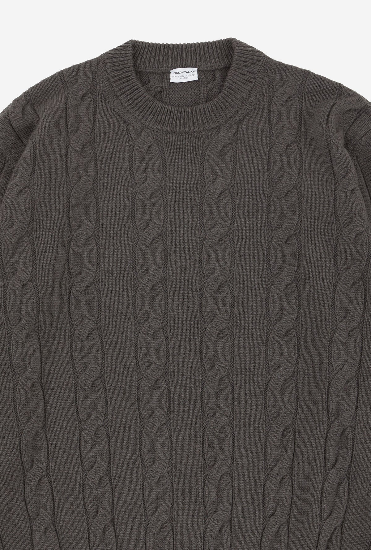 Cableknit Wool-Cashmere Putty