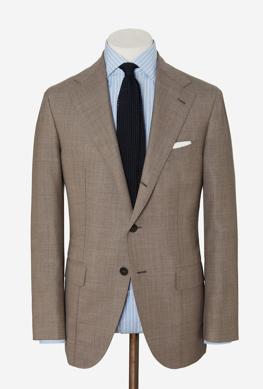 Suit Single Breasted Beige Twisted Wool-Mohair