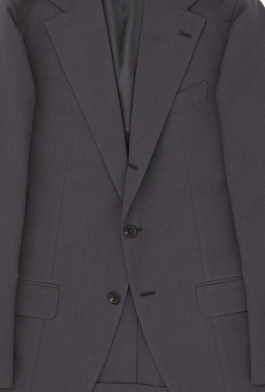 Suit Single Breasted Wool Cotton Grey