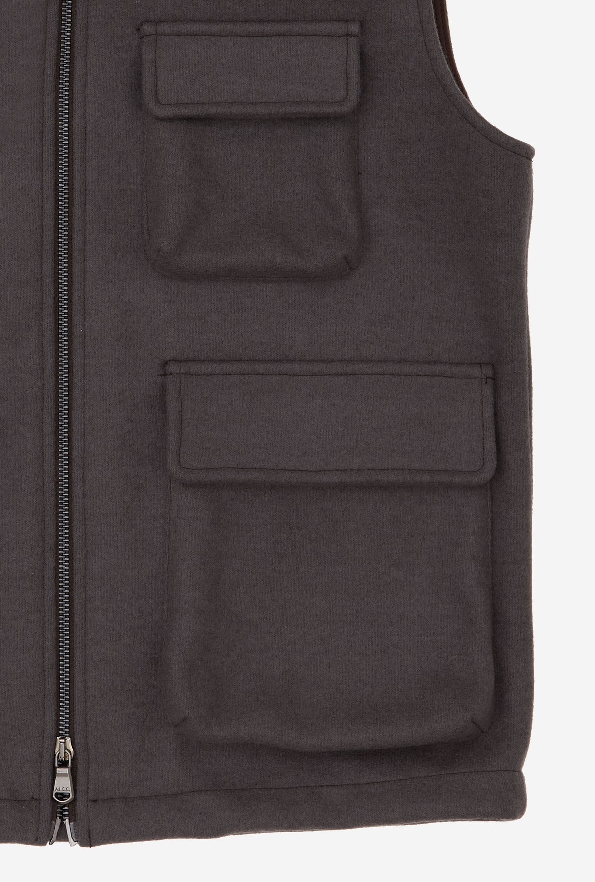 Gilet Wool Jersey Nickel