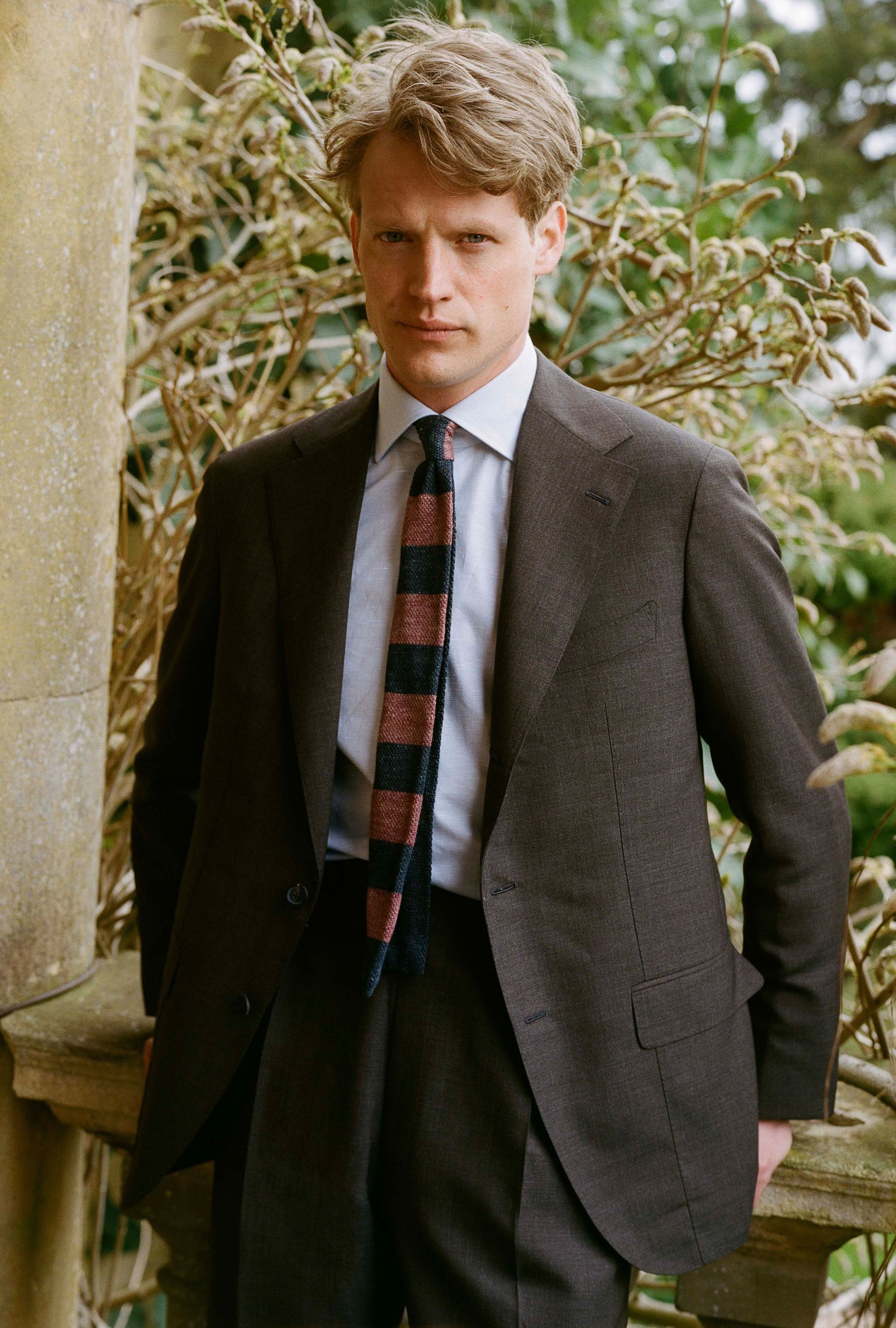 Suit Single Breasted Brown Twisted Wool-Mohair