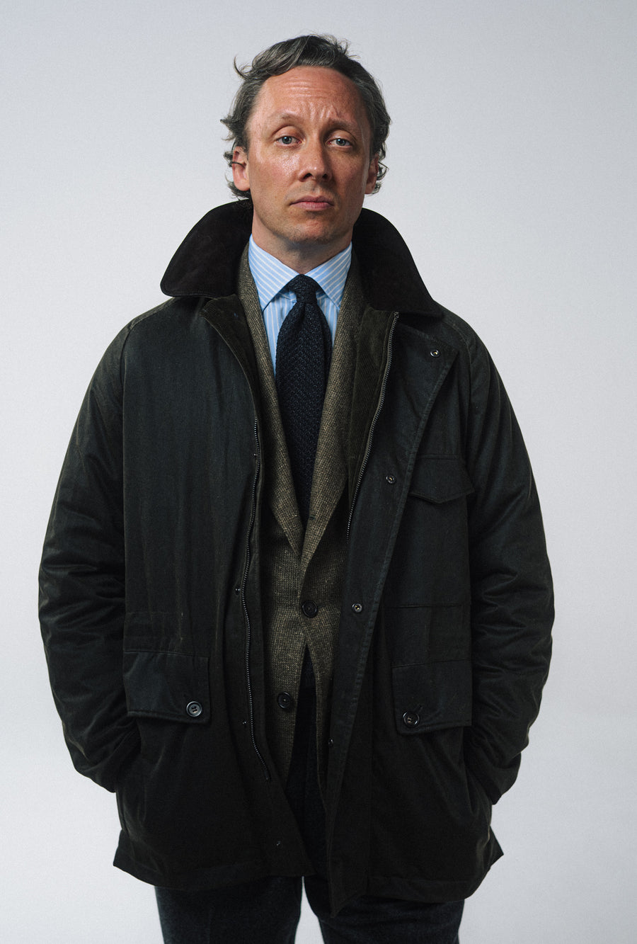 Country Coat Waxed Cotton Olive